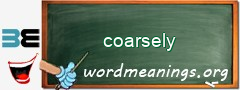 WordMeaning blackboard for coarsely